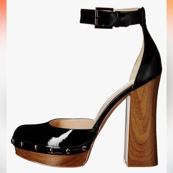 Nine West Cuzin Black Patent Platform Heel Clogs | Size 9 - Picture 6 of 9